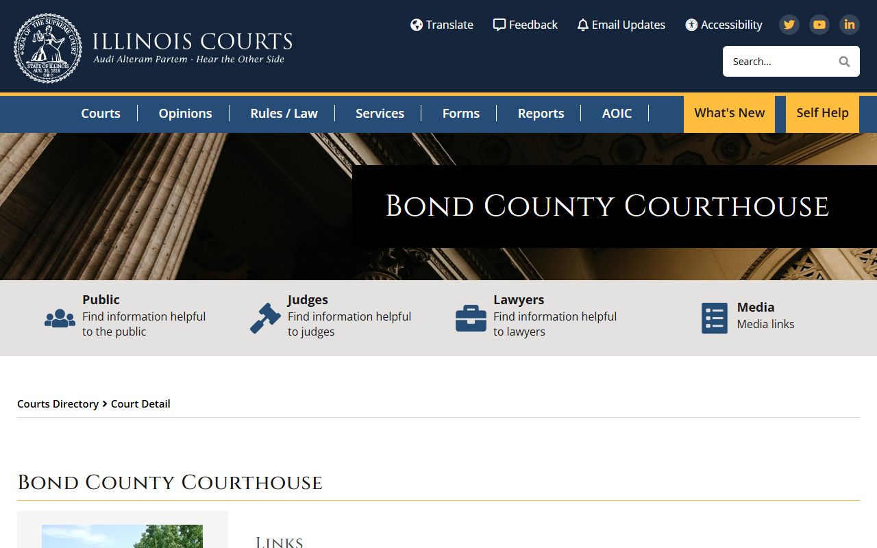 Bond County court records after jail arrest courthouse directory access details